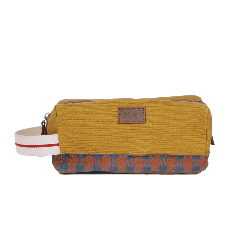 The Soil Travellers Kit travel toiletry bag in Golden Ochre