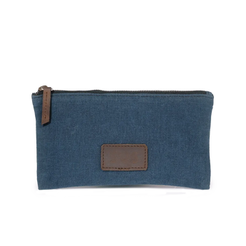 Minimalist canvas pouch The Root Case, closed, showing compact everyday carry design