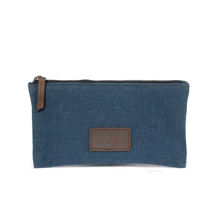 Minimalist canvas pouch The Root Case, closed, showing compact everyday carry design